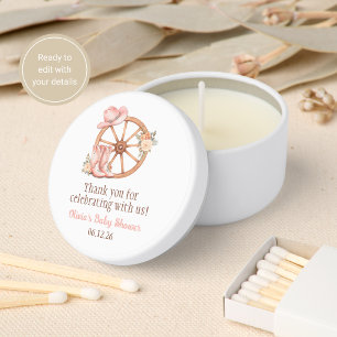 Cowgirl Baby Shower Theme Mini Soy Candle Favors