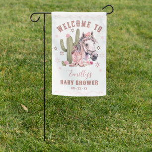 Cowgirl Baby Shower Welcome Flag – Saddle Up Style