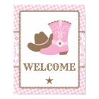 Cowgirl Baby Shower Welcome Sign