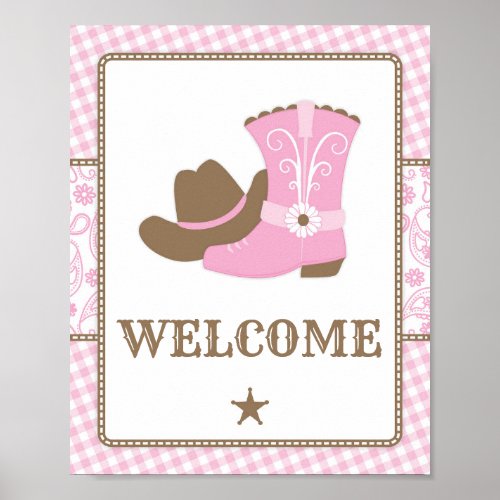 Cowgirl Baby Shower Welcome Sign