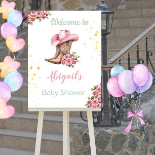 Cowgirl Baby Shower Welcome Sign