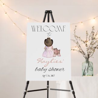 Cowgirl Baby Shower Welcome Sign