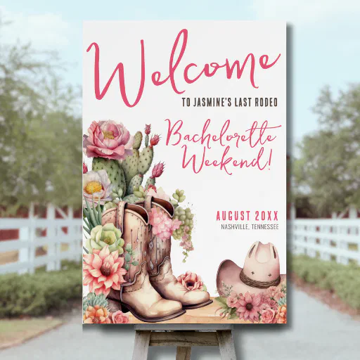 Cowgirl Bachelorette Party Foam Board
