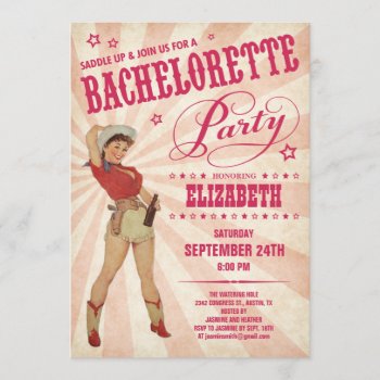 Cowgirl Bachelorette Party Invitations by Western_Invitations at Zazzle