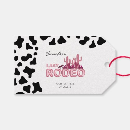 Cowgirl bachelorette party Last Rodeo  Gift Tags