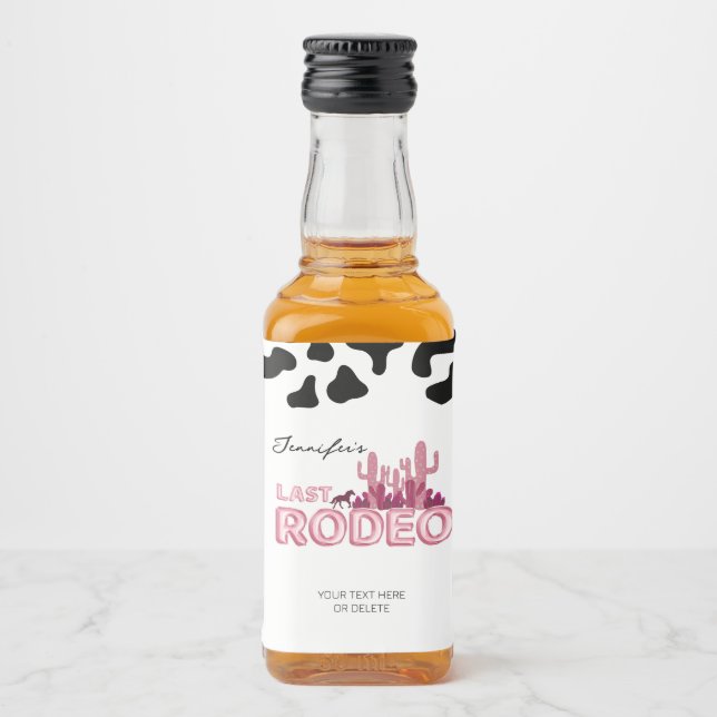 Cowgirl bachelorette party Last Rodeo  Liquor Bottle Label (Front)