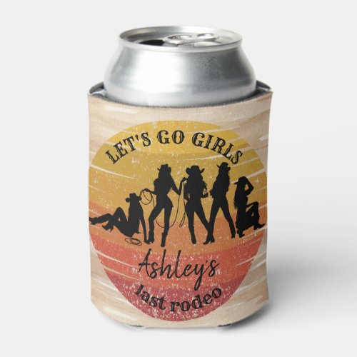 Cowgirl bachelorette party personalized name can cooler