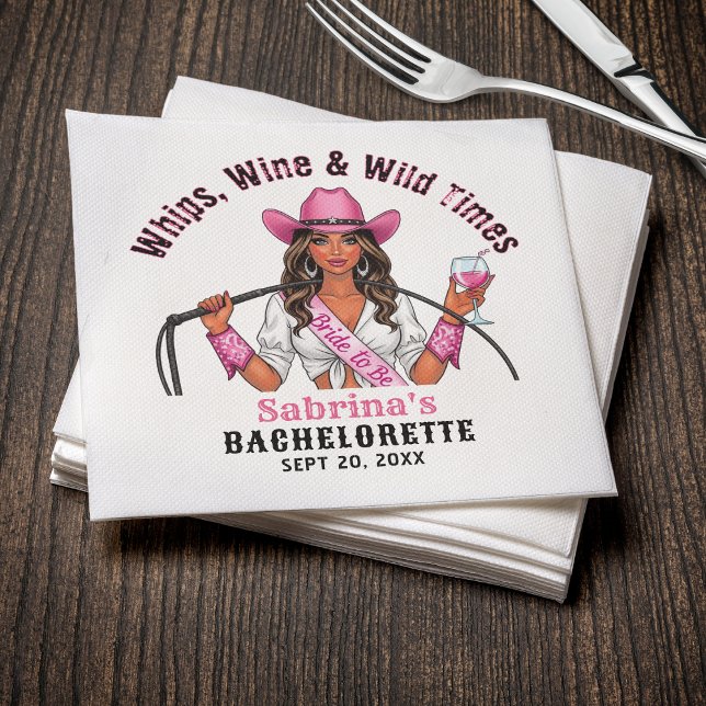 Cowgirl Bachelorette Party Whips Wine & Wild Times Napkins (Cowgirl Bachelorette Party Whips Wine & Wild Times Napkins
)