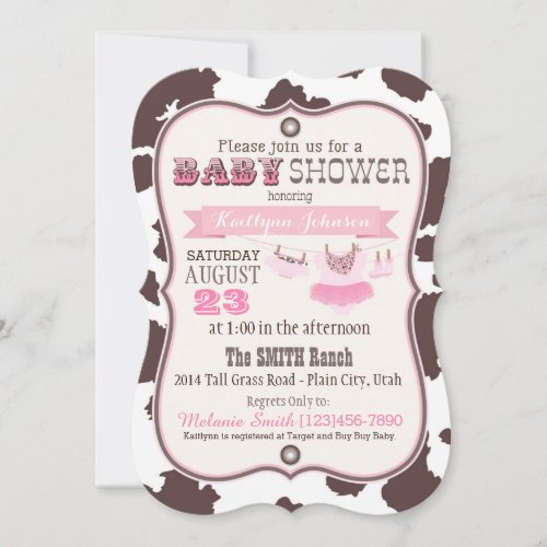 Cowgirl Bandanna Tutu Baby Shower Invitation
