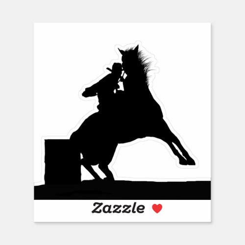 Cowgirl Barrel Racer and Horse Rodeo Sticker