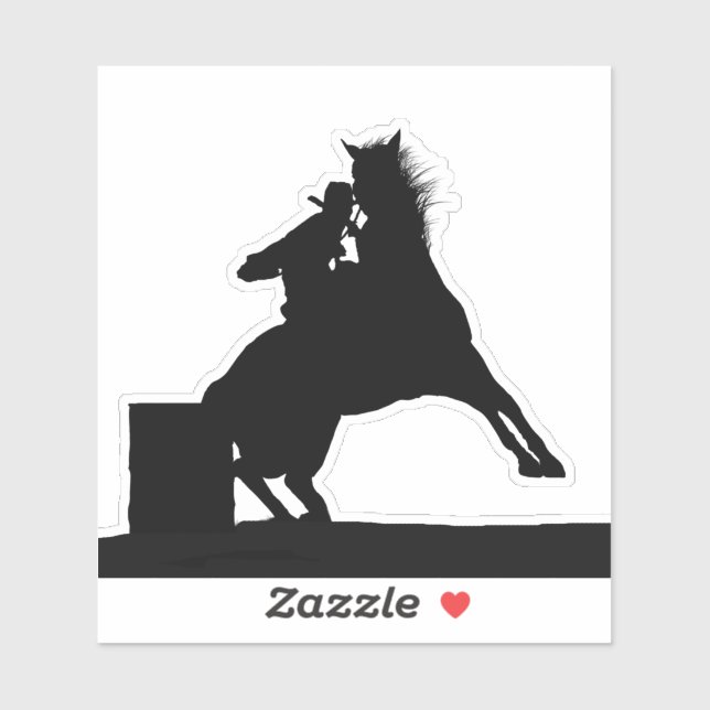 Cowgirl Barrel Racer and Horse Rodeo Sticker (Sheet)