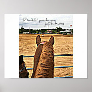 Cowgirl Barrel Racer Motivational Quote Poster