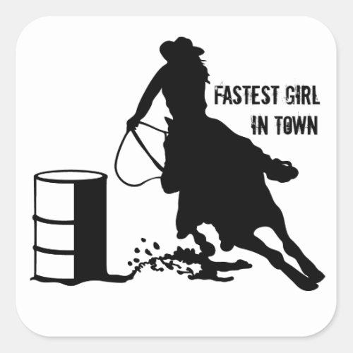 Cowgirl Barrel Racer Rodeo Glossy Sticker