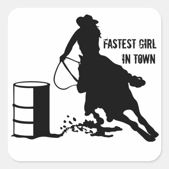 Cowgirl Barrel Racer Rodeo Glossy Sticker (Front)