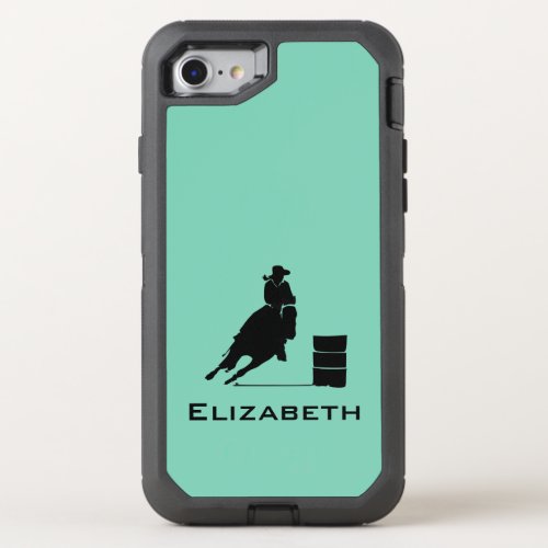 Cowgirl Barrel Racer Silhouette Rodeo OtterBox Defender iPhone SE87 Case
