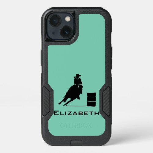 Cowgirl Barrel Racer Silhouette Rodeo iPhone 13 Case