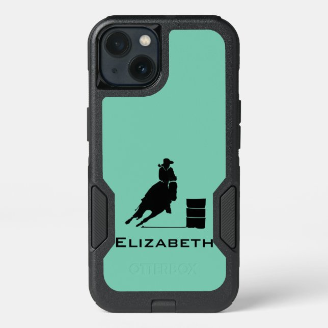 Cowgirl Barrel Racer Silhouette Rodeo Otterbox iPhone Case (Back)