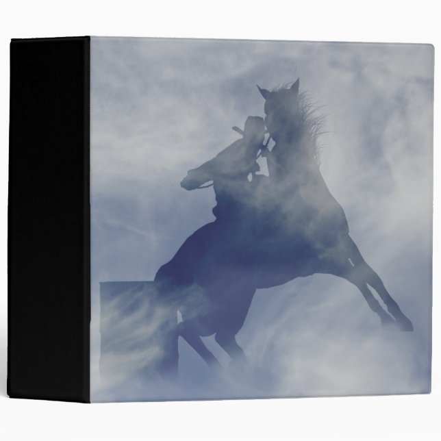 Cowgirl Barrel Racing Horse Country Western 3 Ring Binder (Front/Spine)
