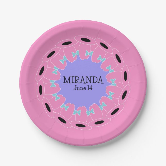 Cowgirl Birthday Cake Party Paper Plates (Front)