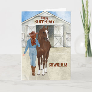 Cowgirl Birthday Country Western Theme Card