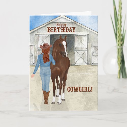 Cowgirl Birthday Country Western Theme Card