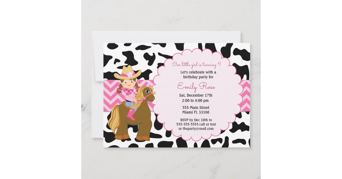 WUINCK Cowgirl Birthday Party Invitation Cards, Wild West Rodeo Theme Party  Invitations for Kids, Boys and Girls, Party Celebration Supplies, 20