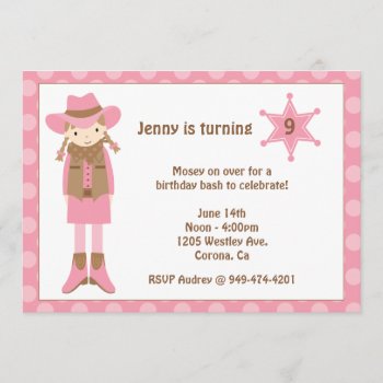 Cowgirl Birthday Invitation by eventfulcards at Zazzle