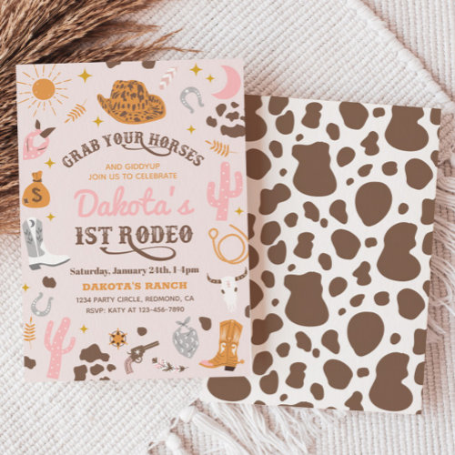 Cowgirl Birthday Invitation | 1st Rodeo Invitation