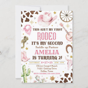 Cowgirl Birthday Invitation, 2nd Rodeo Invitation