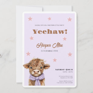 Cowgirl Birthday Invitation 5th Western Party