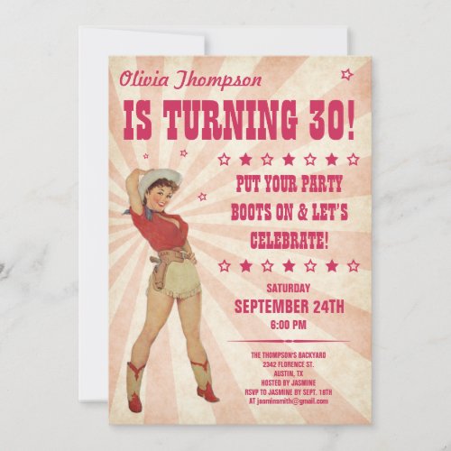Cowgirl Birthday Invitations
