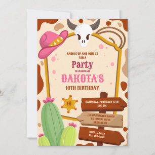 Cowgirl Birthday Party Invitation