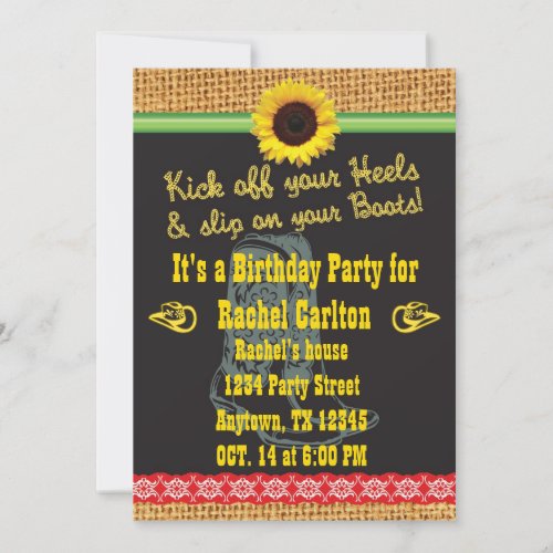 Cowgirl Birthday Party Invitation