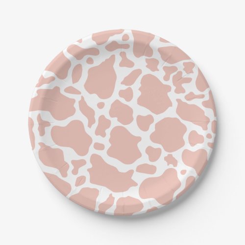 Cowgirl Birthday Party Pink Cow Print Paper Plates