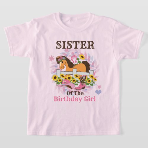  Cowgirl Birthday Party shirt Sister