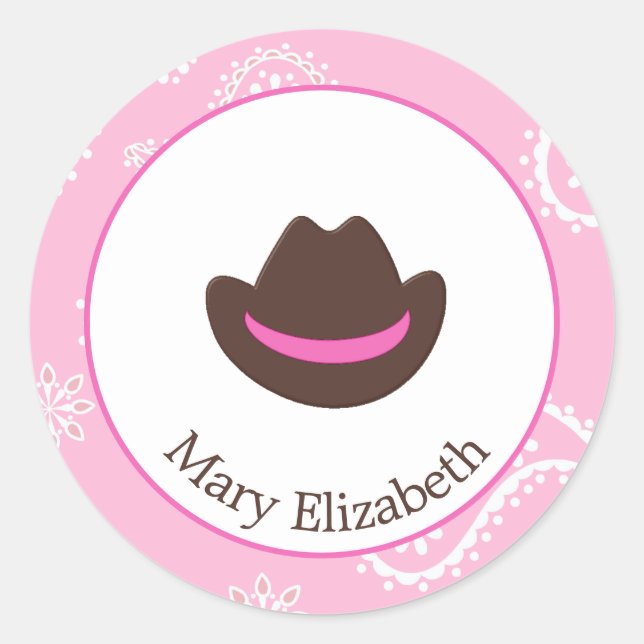 Cowgirl  Birthday  Stickers (Front)