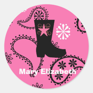 Cowgirl Birthday Stickers