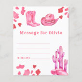 Cowgirl birthday time capsule message (Front)