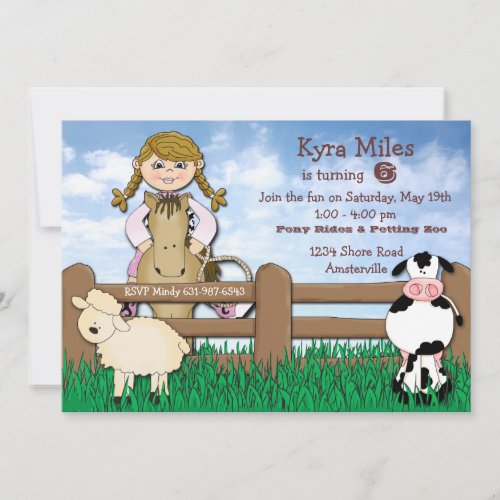 Cowgirl Blonde Farm Invitation