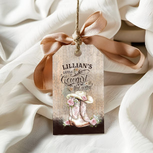 Cowgirl Boho Floral Western Script Gift Tags