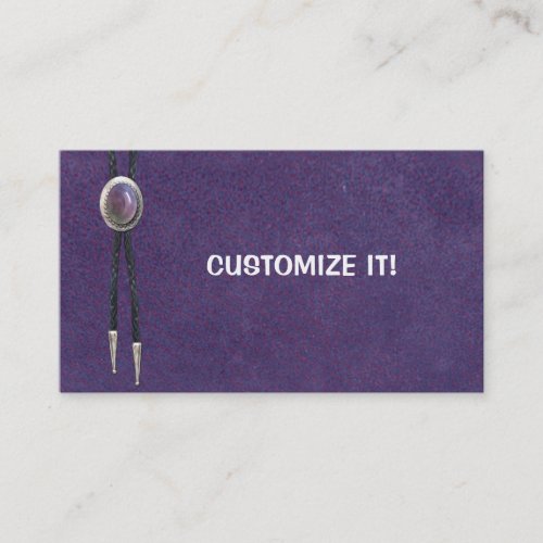 Cowgirl Bolo Tie Leather Business Card