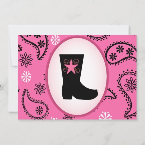 Cowgirl Boot Birthday Invitation