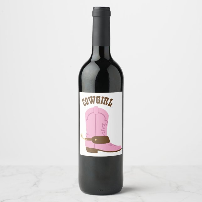 Cowgirl Boot Wine Label (Front)