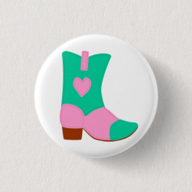 Cowgirl Boot with heart design Button (Front)