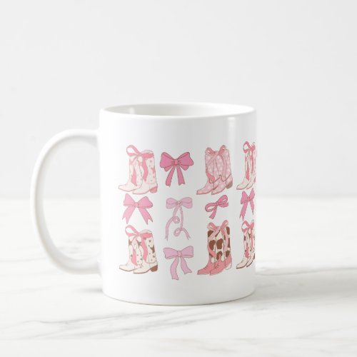 Cowgirl Boots and Bows Coquette Mug Aesthetic