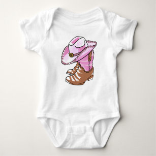 Cowgirl Boots and Hat Baby Bodysuit