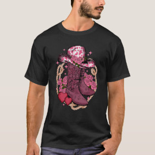 Cowgirl Boots And Hat Grunge Retro Vintage Western T-Shirt