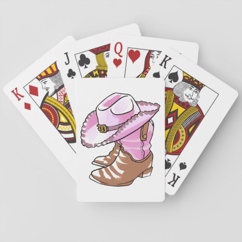 Cowgirl Boots and Hat Poker Cards