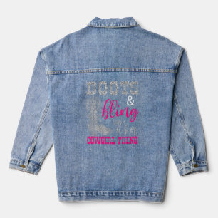 Cowgirl Boots Bling Women Cute Love Country Life Denim Jacket