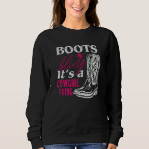 Cowgirl Boots Bling Women  Cute Love Country Life Sweatshirt